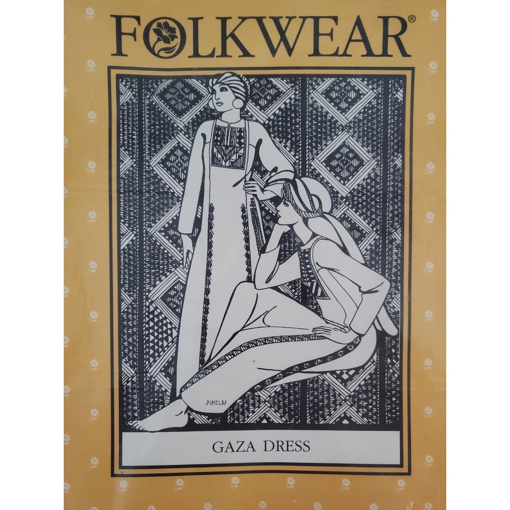 Folkwear Sewing Pattern #101 Gaza Dress Womens S M L Uncut - Open Package